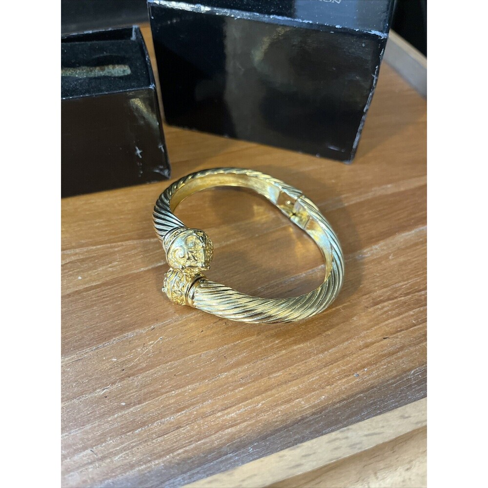 Vintage JOAN RIVERS Gold-tone Hinged Cuff Bracelet  Classic Bypass New in box